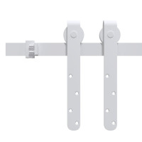 Produktbild för Mini skjutdörrsbeslag för skåp kolstål vit 152 cm