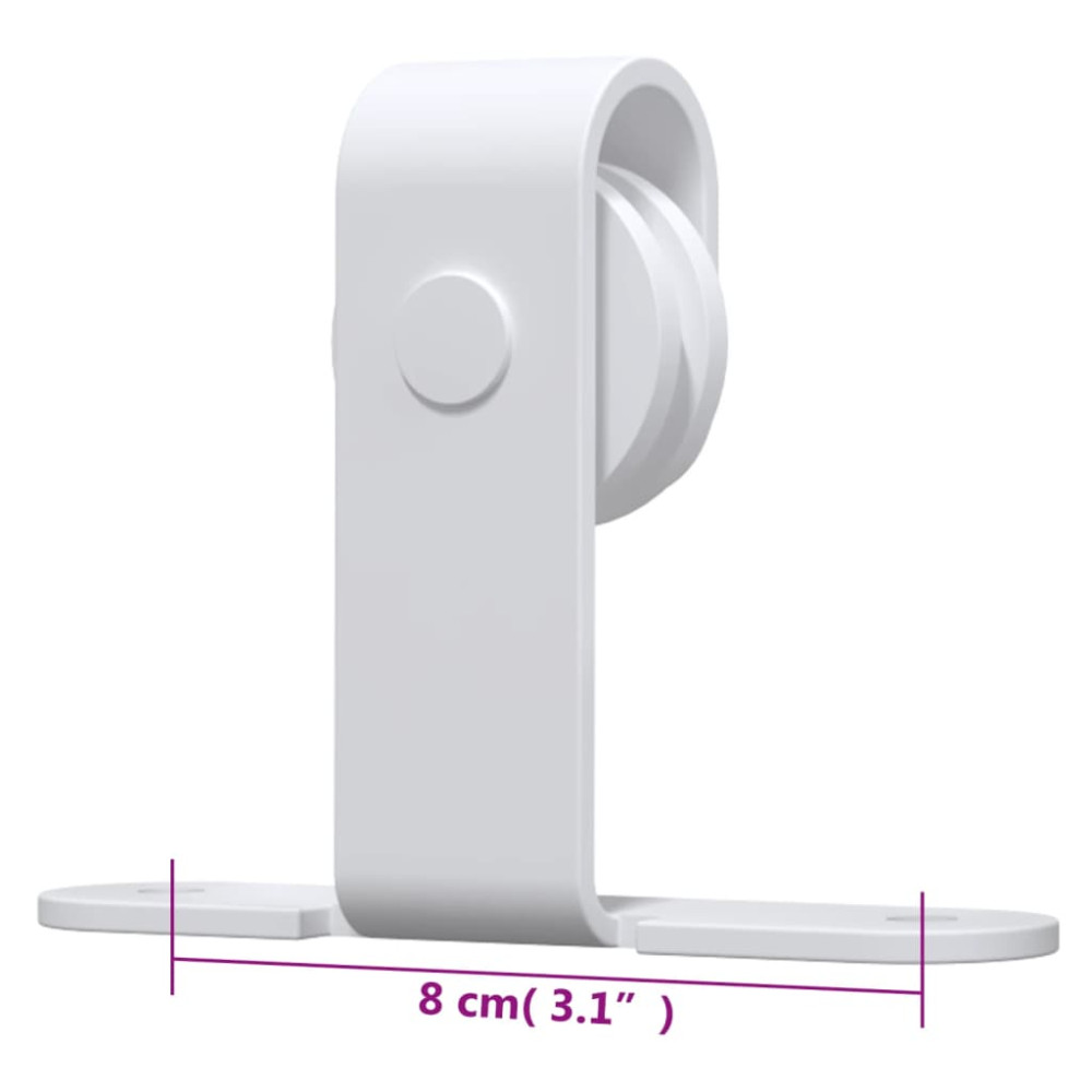 Produktbild för Mini skjutdörrsbeslag för skåp kolstål vit 183 cm