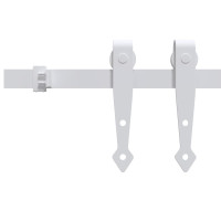 Produktbild för Mini skjutdörrsbeslag för skåp kolstål vit 200 cm