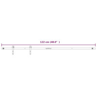 Produktbild för Mini skjutdörrsbeslag för skåp kolstål vit 122 cm