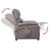 Produktbild för Elektrisk massagefåtölj taupe tyg