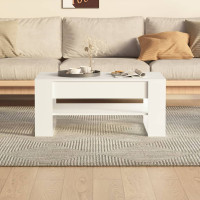Produktbild för Soffbord vit 102x55x45 cm konstruerat trä