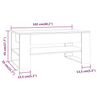 Produktbild för Soffbord vit högglans 102x55x45 cm konstruerat trä