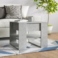 Produktbild för Soffbord betonggrå 55,5x55x45 cm konstruerat trä