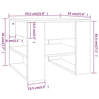 Produktbild för Soffbord vit högglans 55,5x55x45 cm konstruerat trä