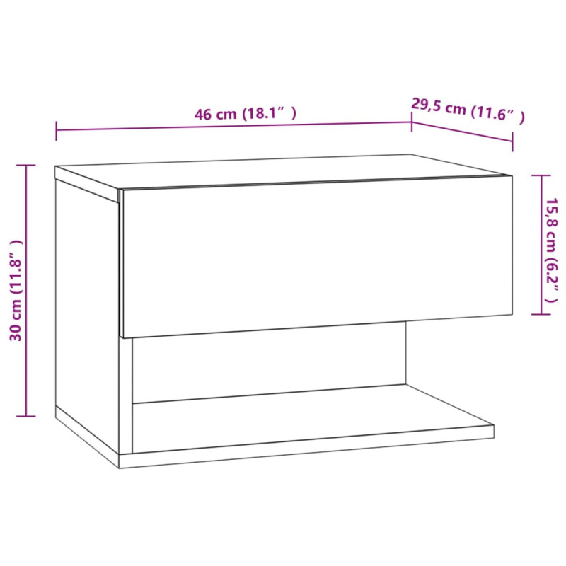 Produktbild för Väggmonterade sängbord 2 st vit