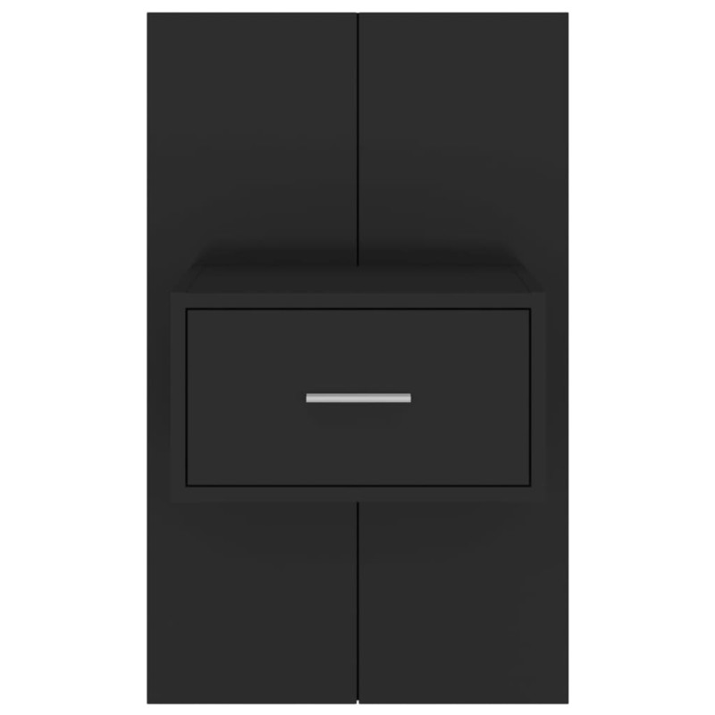 Produktbild för Väggmonterat sängbord svart