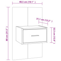 Miniatyr av produktbild för Väggmonterat sängbord sonoma-ek