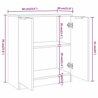 Produktbild för Skänk svart 60x30x70 cm konstruerat trä