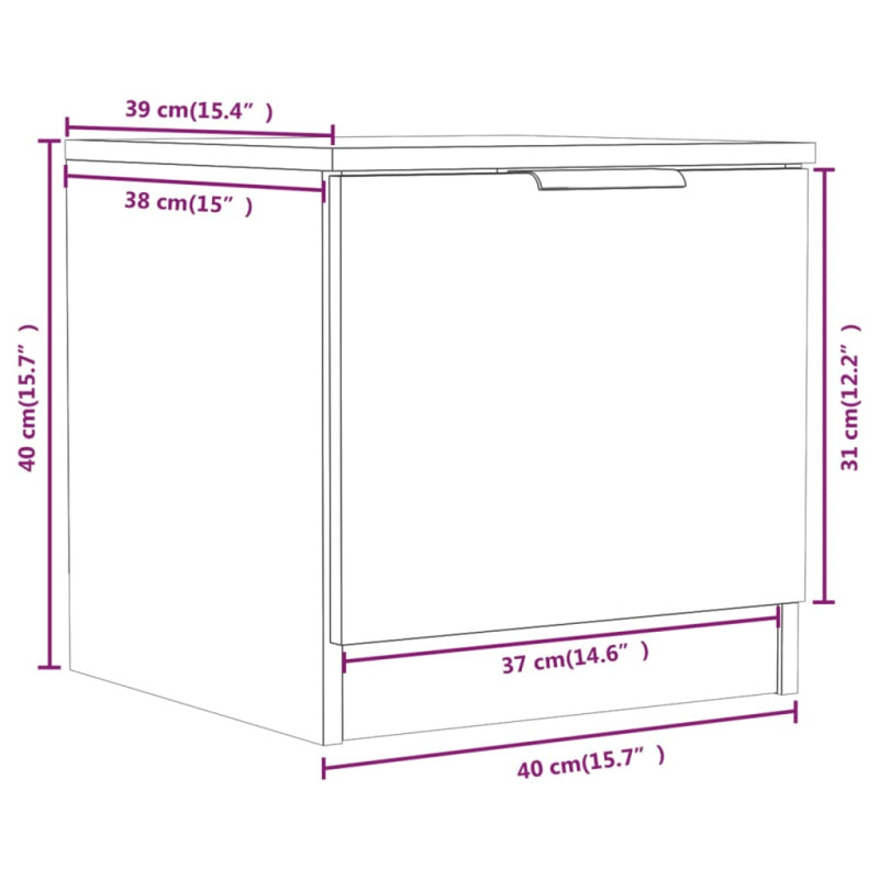 Produktbild för Sängbord 2 st svart 40x39x40 cm