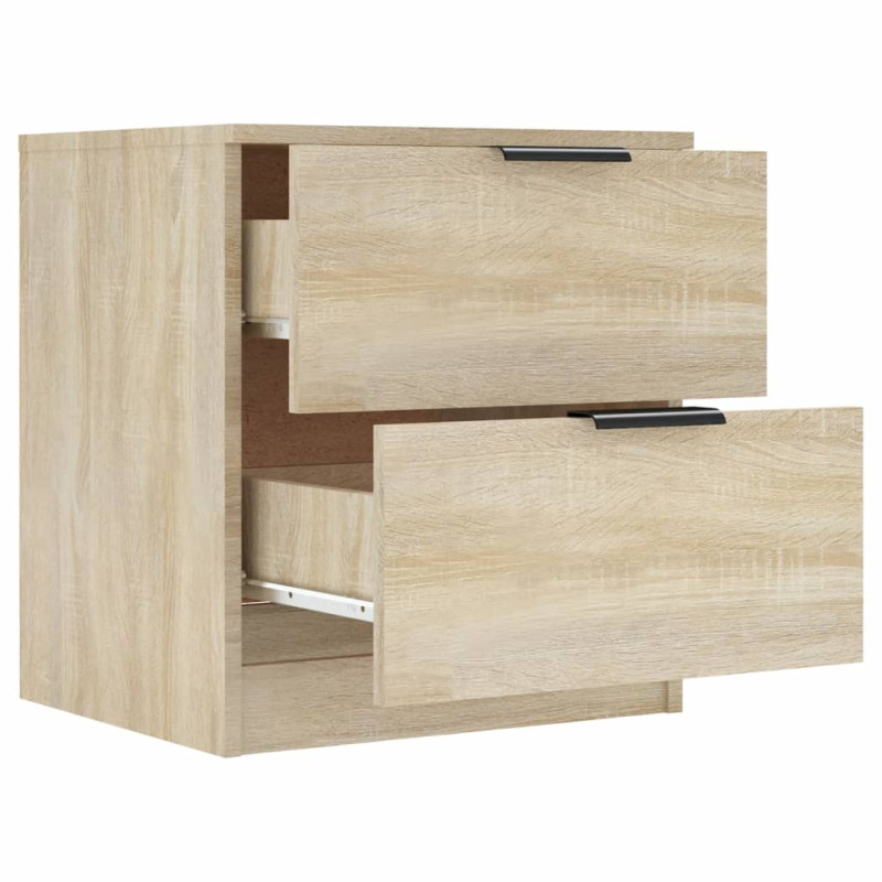 Produktbild för Sängbord 2 st sonoma-ek konstruerat trä