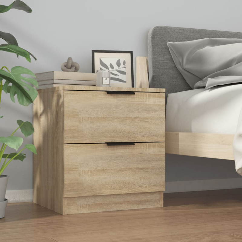Produktbild för Sängbord 2 st sonoma-ek konstruerat trä