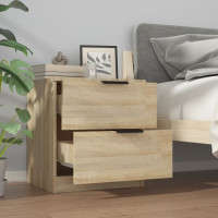 Miniatyr av produktbild för Sängbord 2 st sonoma-ek konstruerat trä