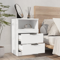 Produktbild för Sängbord vit konstruerat trä