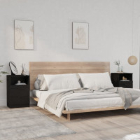 Produktbild för Sängbord 2 st svart konstruerat trä