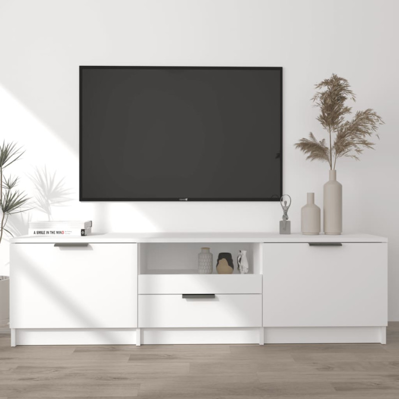 Produktbild för Tv-bänk vit 140x35x40 cm konstruerat trä