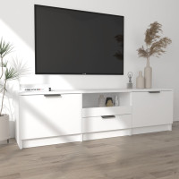 Miniatyr av produktbild för Tv-bänk vit 140x35x40 cm konstruerat trä