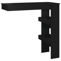 Produktbild för Barbord väggmonterat svart 102x45x103,5 cm konstruerat trä