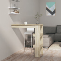 Produktbild för Barbord väggmonterat sonoma-ek 102x45x103,5 cm konstruerat trä