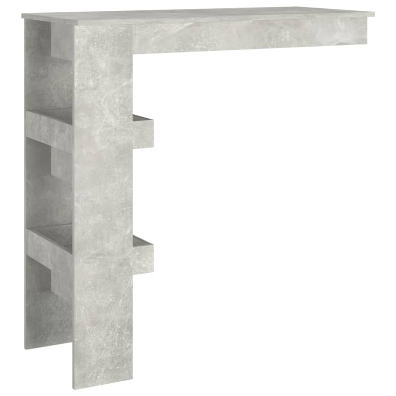 Produktbild för Barbord väggmonterat betonggrå 102x45x103,5 cm konstruerat trä