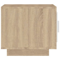 Produktbild för Soffbord vit och sonoma-ek 51x50x45 cm konstruerat trä