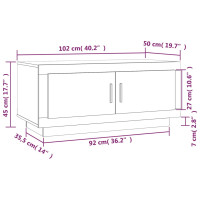 Produktbild för Soffbord betonggrå 102x50x45 cm konstruerat trä