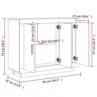 Produktbild för Skänk vit högglans 92x35x75 cm konstruerat trä