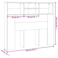 Produktbild för Sänggavel med förvaring svart 120x19x103,5 cm