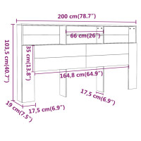 Produktbild för Sänggavel med förvaring sonoma-ek 200x19x103,5 cm