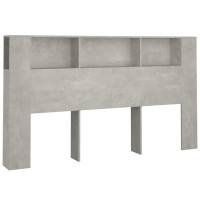 Produktbild för Sänggavel med förvaring betonggrå 180x18,5x104,5 cm