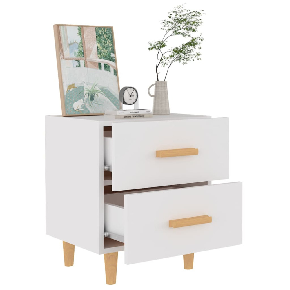 Produktbild för Sängbord vit 40x35x47,5 cm