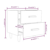 Produktbild för Sängbord vit 40x35x47,5 cm