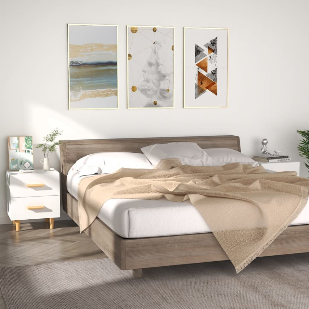 Produktbild för Sängbord 2 st vit 40x35x47,5 cm