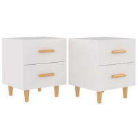 Produktbild för Sängbord 2 st vit 40x35x47,5 cm