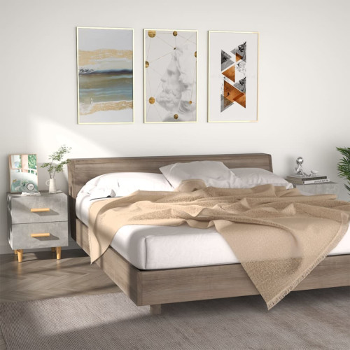 vidaXL Sängbord 2 st betonggrå 40x35x47,5 cm