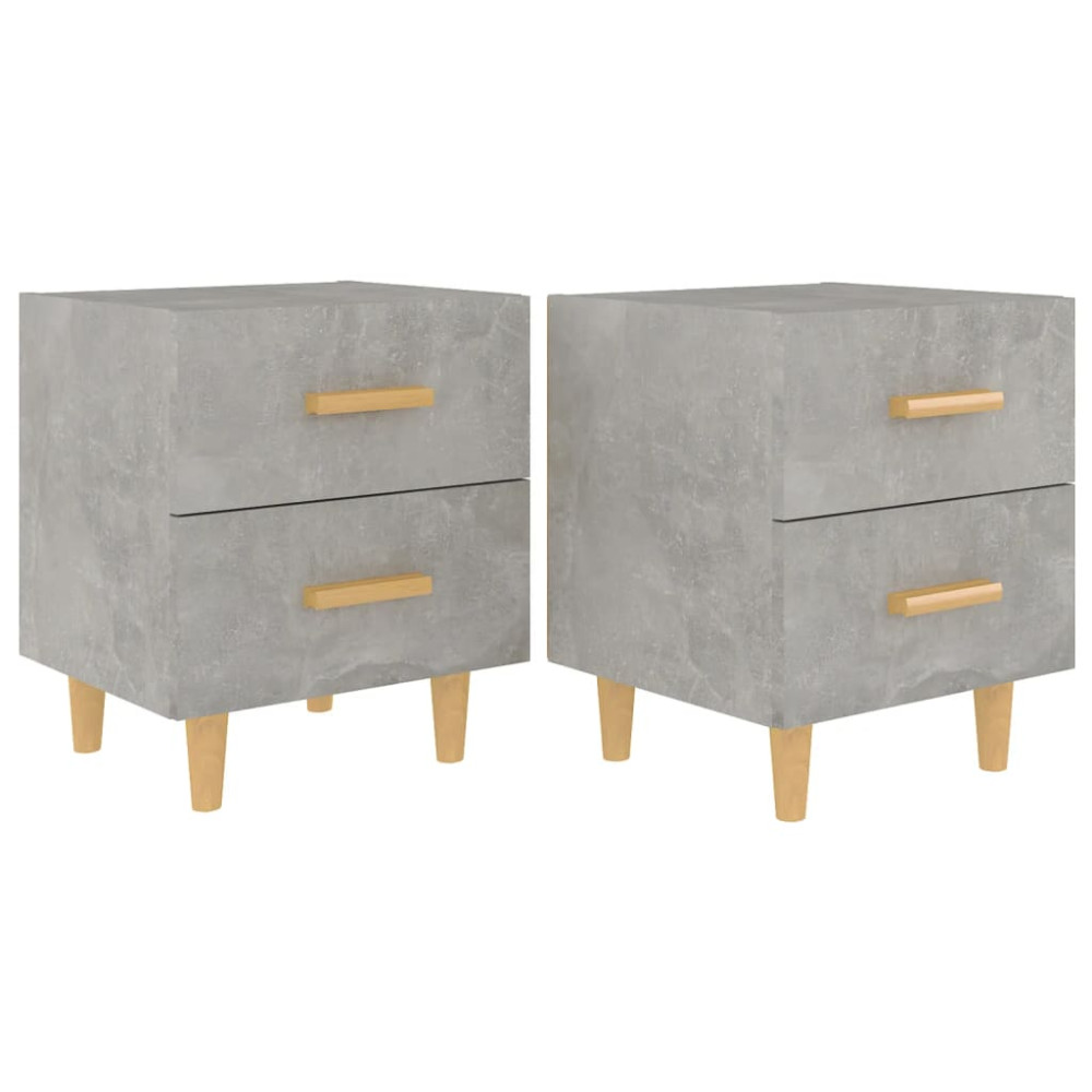 Produktbild för Sängbord 2 st betonggrå 40x35x47,5 cm