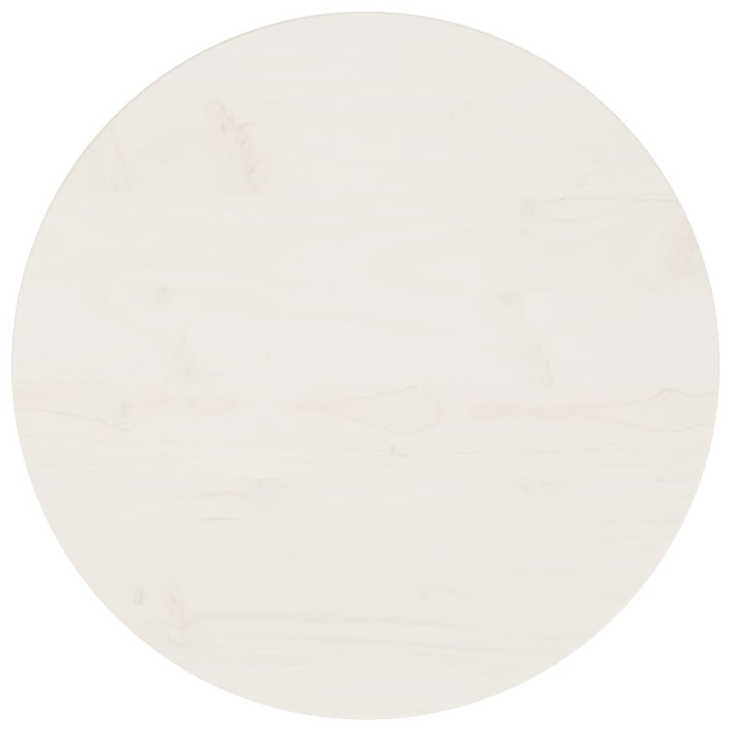 Produktbild för Bordsskiva vit Ø50x2,5 cm massiv furu