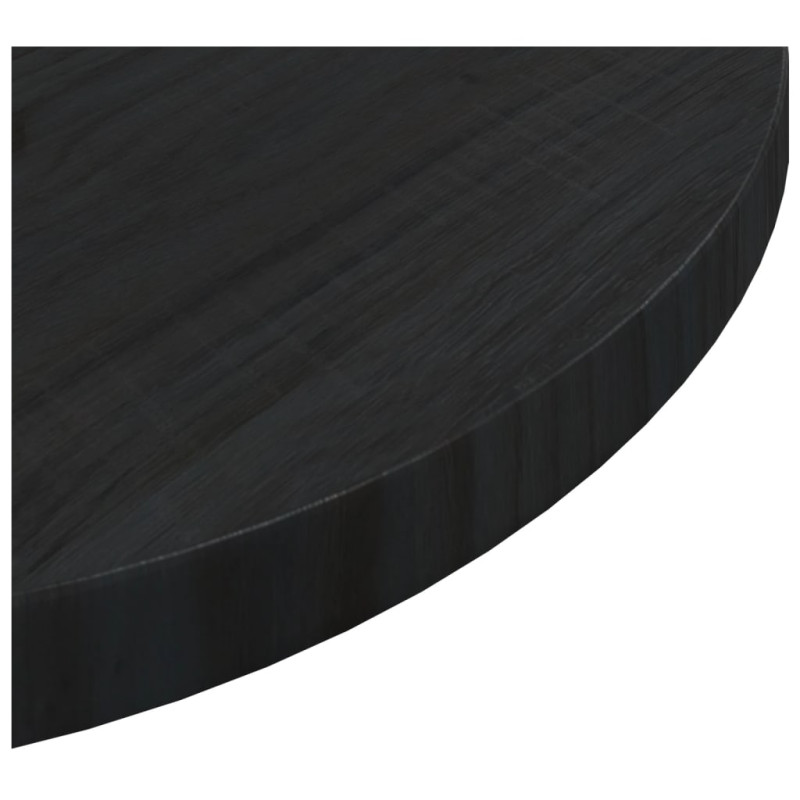 Produktbild för Bordsskiva svart Ø50x2,5 cm massiv furu