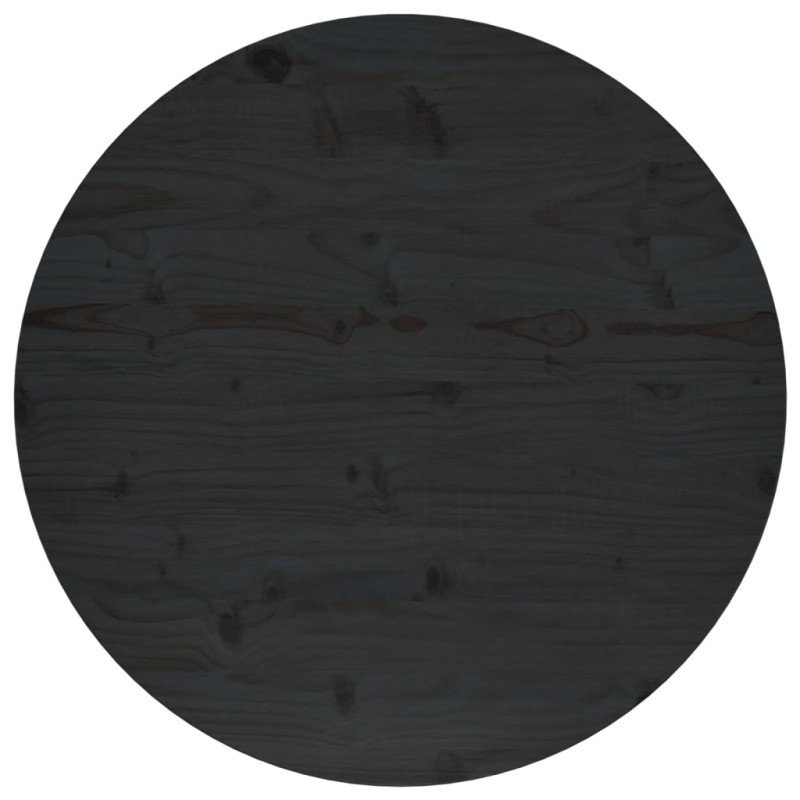Produktbild för Bordsskiva svart Ø70x2,5 cm massiv furu