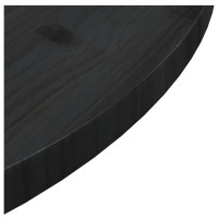 Miniatyr av produktbild för Bordsskiva svart Ø70x2,5 cm massiv furu