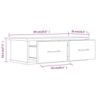 Produktbild för Väggskåp rökfärgad ek 60x26x18,5 cm konstruerat trä