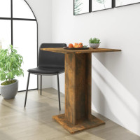 Miniatyr av produktbild för Cafébord rökfärgad ek 60x60x75 cm konstruerat trä