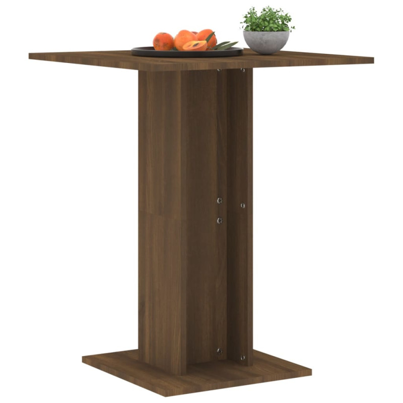 Produktbild för Cafébord brun ek 60x60x75 cm konstruerat trä