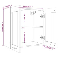 Produktbild för Väggskåp glas rökfärgad ek 60x31x60 cm konstruerat trä