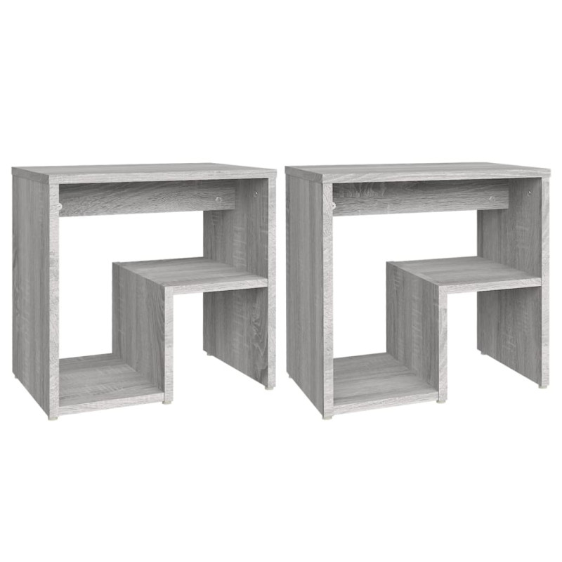 Produktbild för Sängbord 2 st grå sonoma 40x30x40 cm konstruerat trä