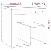 Miniatyr av produktbild för Sängbord 2 st grå sonoma 40x30x40 cm konstruerat trä