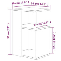 Miniatyr av produktbild för Soffbord rökfärgad ek 36x30x56 cm konstruerat trä