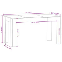 Produktbild för Matbord rökfärgad ek 140x74,5x76 cm konstruerat trä