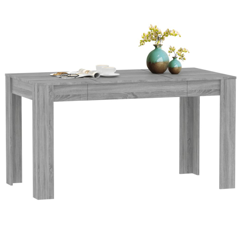 Produktbild för Matbord grå sonoma 140x74,5x76 cm konstruerat trä