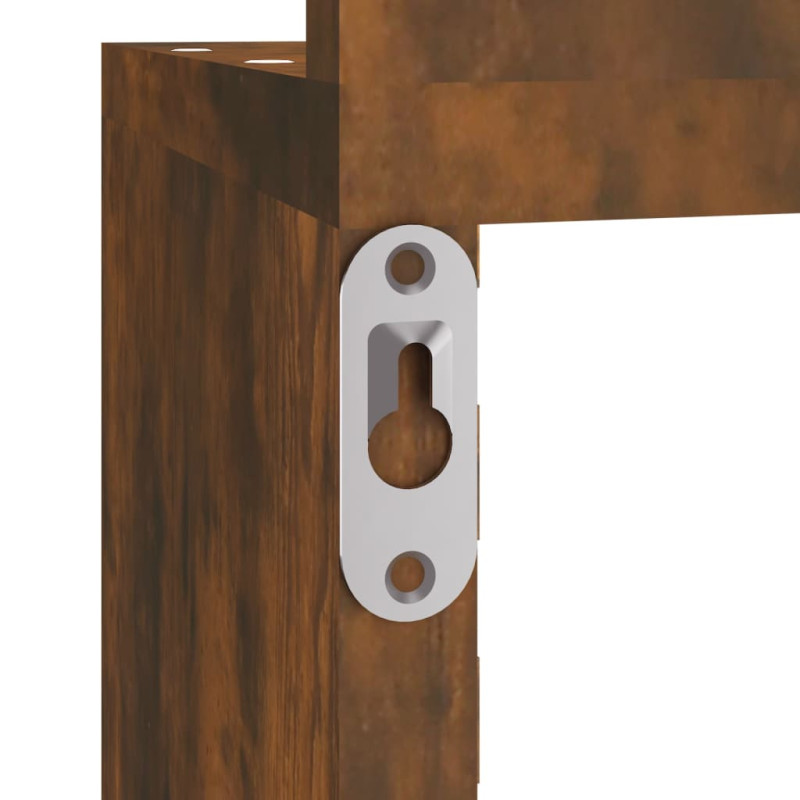 Produktbild för Vägghörnhylla rökfärgad ek 20x20x127,5 cm konstruerat trä
